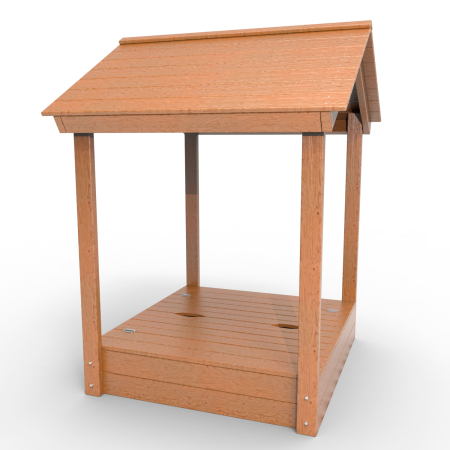 картинка Детская деревянная песочница с крышей "Оптимус" от магазина Лазалка