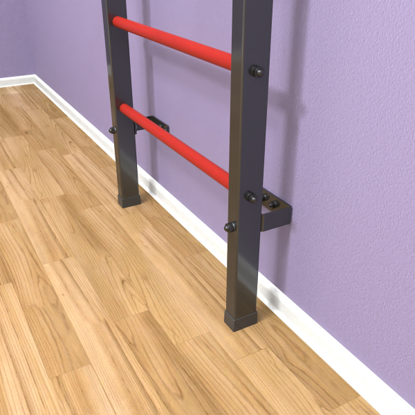 картинка Шведская стенка «LittleSport» Graphite Long 2.0 красные ступени от магазина Лазалка