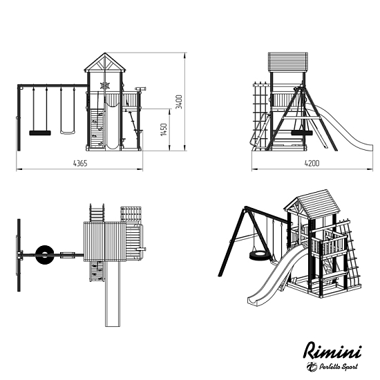 Игровой комплекс Perfetto Sport Rimini (качели шина)