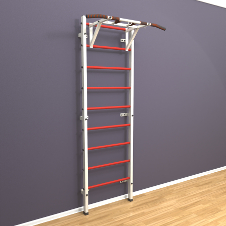 Шведская стенка «LittleSport» White Pull-Up красные ступени