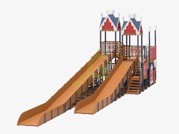 Зимняя деревянная горка "IgraGrad Snow Fox 19" с тремя скатами