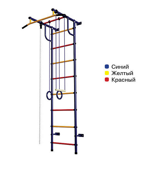 Детский спортивный комплекс ДСК "Пионер-с2н" пристеночный) Сине-желтый