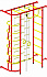 Детский спортивный комплекс ДСК "Пионер-9" с лестницей (пристеночный) красный-желтый