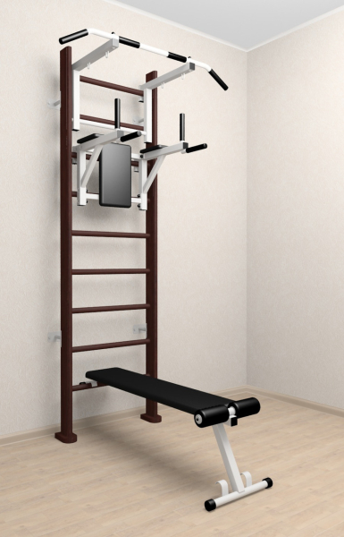 картинка Деревянная шведская стенка Sv Sport 905в (Турник стандарт/Брусья/Скамья) от магазина Лазалка