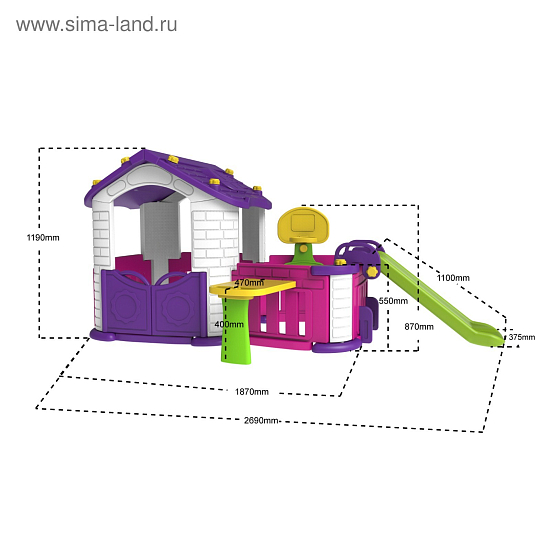 Игровой комплекс "Дом-2" (фиолетовый) CHD-356