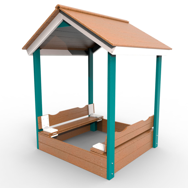 картинка Детская деревянная песочница с крышей "Лэйк" от магазина Лазалка